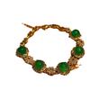 Bracciale in Agata Verde Naturale Verde Yang Verde Calcedonio da Donna Aperto Leggermente Intarsiato, Ripresa Reale Fedeltà