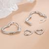 Silver Color Double Heart Hoop Earrings for Women Korean Y2K Style Simple Ear Bukle Jewelrys Accessory Gifts