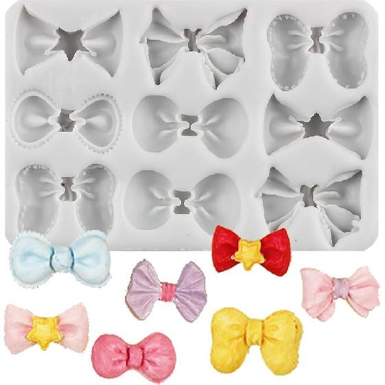 Bows Silicone Molds Bow Fondant Mold For Cake Decorating Cupcake Topper Candy Chocolate Gum Paste Polymer Clay