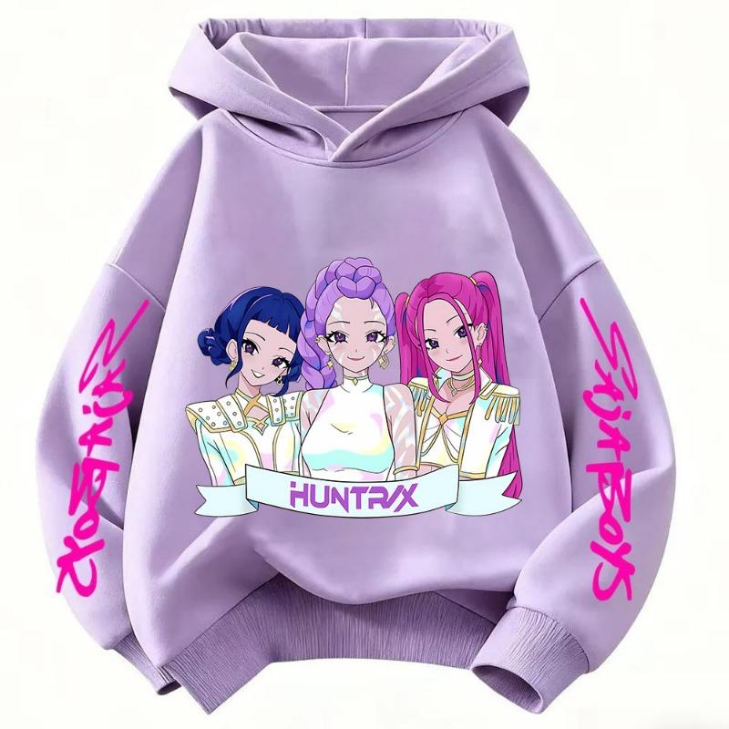 Cute Cartoon Huntrx Mira Rumi Zoey Kids HoTeen Girlsodie Hip Hop Long Sleeve Girls Boys Cute Princess Style Pullover Sweatshirt