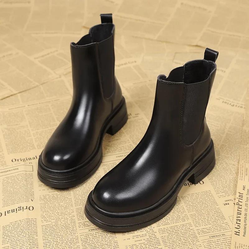 Fashion 2024 High Quality Shoes for Women Slip-on Women's Boots Fashion Round Toe Modern Boots Women Hot Sale Solid Shoes for Women