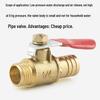 Red Mini Ball Valve - All Copper Pneumatic Water/Air Release Switch with Internal/External Threads (1/2/3/4 Point)