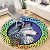 1pc Wolf Celtic Knotwork Chair Carpet for Office, Soft, Non Slip Polyester Mat, Office, Entryway, Living Room, Bedroom