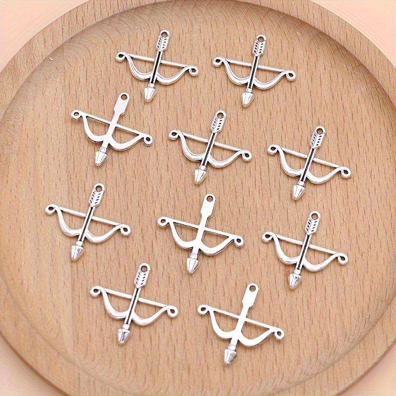 10Pcs Silver Plated Bow And Arrow Charms Pendants For Jewelry Making Diy Necklace Bracelet Earrings Key Chain Accessories
