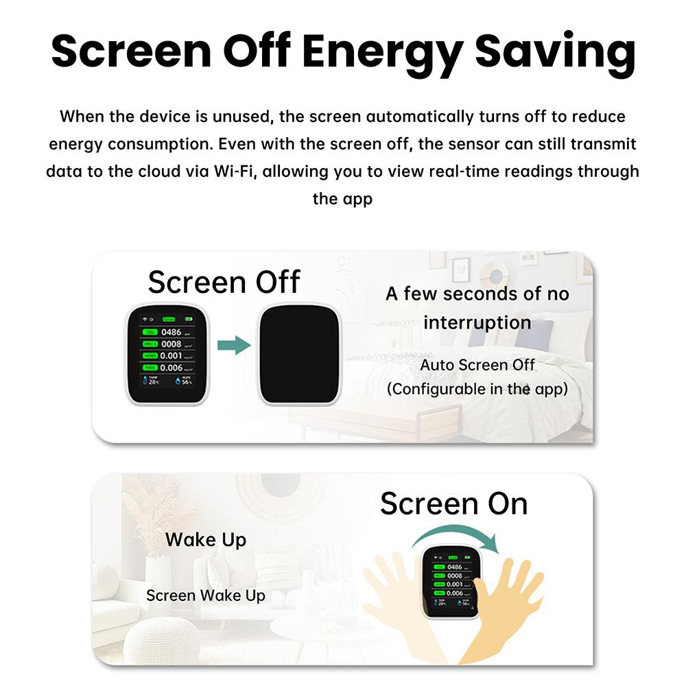Professional 8 In 1 WIFI Air Quality Monitor CO2 HCHO TVOC PM1.0 PM2.5 PM10 Tester Temperature Humidity Meter Carbon Dioxide Multifunctional Detector