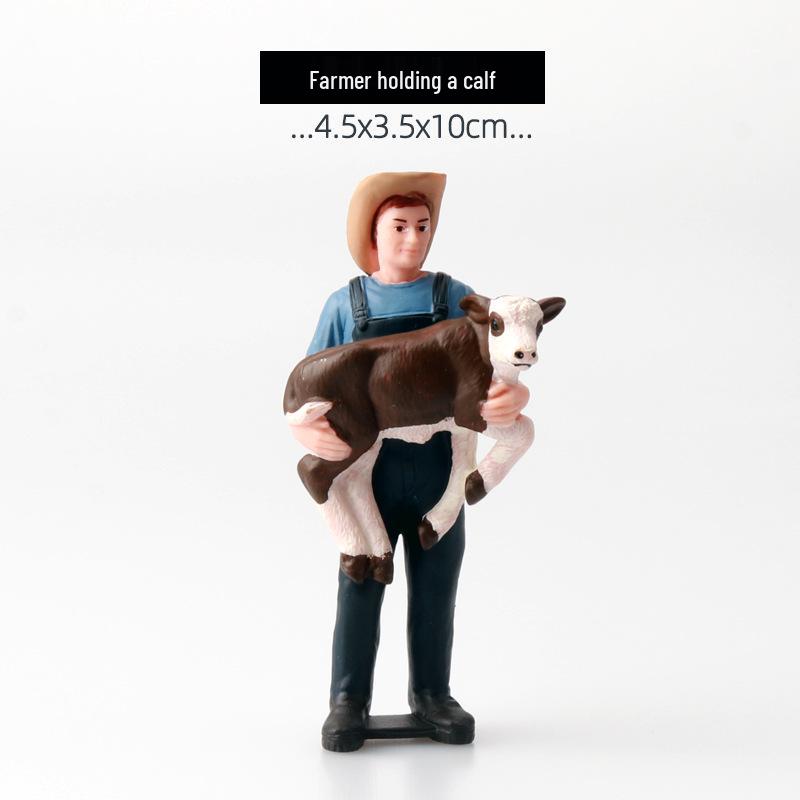 Farm Animal Model Set: Dairy Cow, Buffalo, Yellow Cattle, Bison Figurines