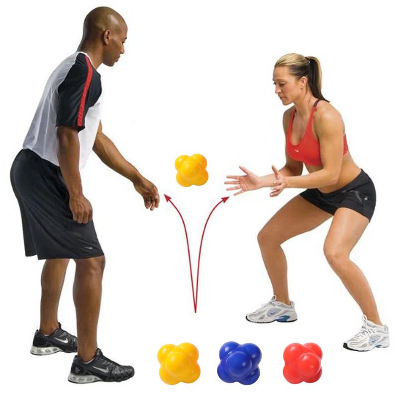 68mm Hexagonal Reaction Ball Silicone Agility Coordination Reflex Exercise Fitness Training Ball Suitable for Children and Adult