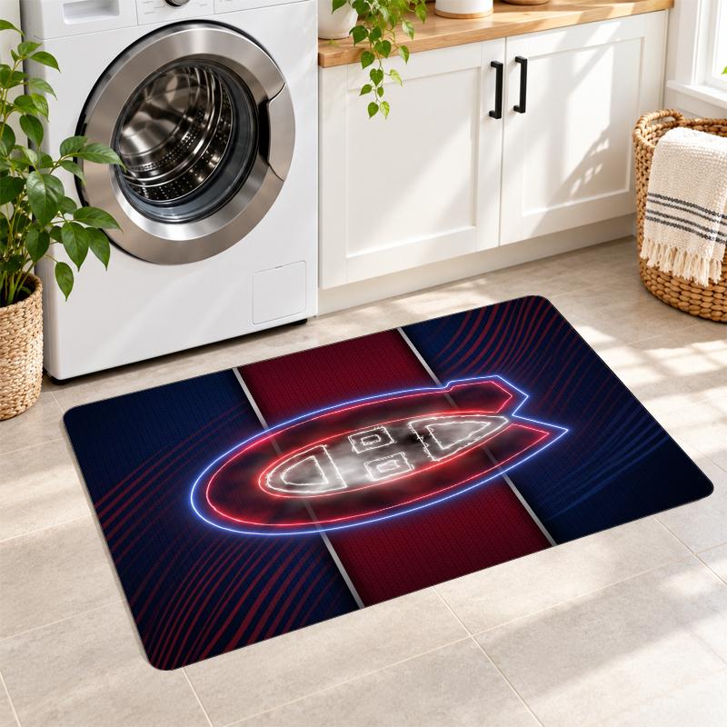 Flanell Küchenmatte Montreal Canadiens Weicher Teppich Rutschfester Bodenbelag Heimdekoration