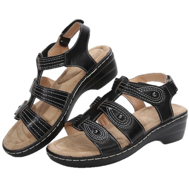 New Fish-mouth Shoes Wedge Heel Casual Plus-size One-strap Sandals