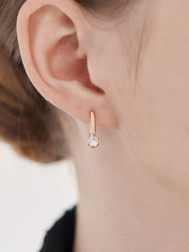 Ellejewelry 14K Gf Basic Cubic Point One-Touch Earrings Elgpee554
