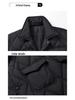 2024 Winter Men's Plus Size Quilted Jacket: Loose Fit, Solid Color, Two-Way Zipper, Warm Cotton