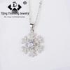 Diamond Snowflake Pendant & Stud Earring Set - Elegant European & American Christmas Design