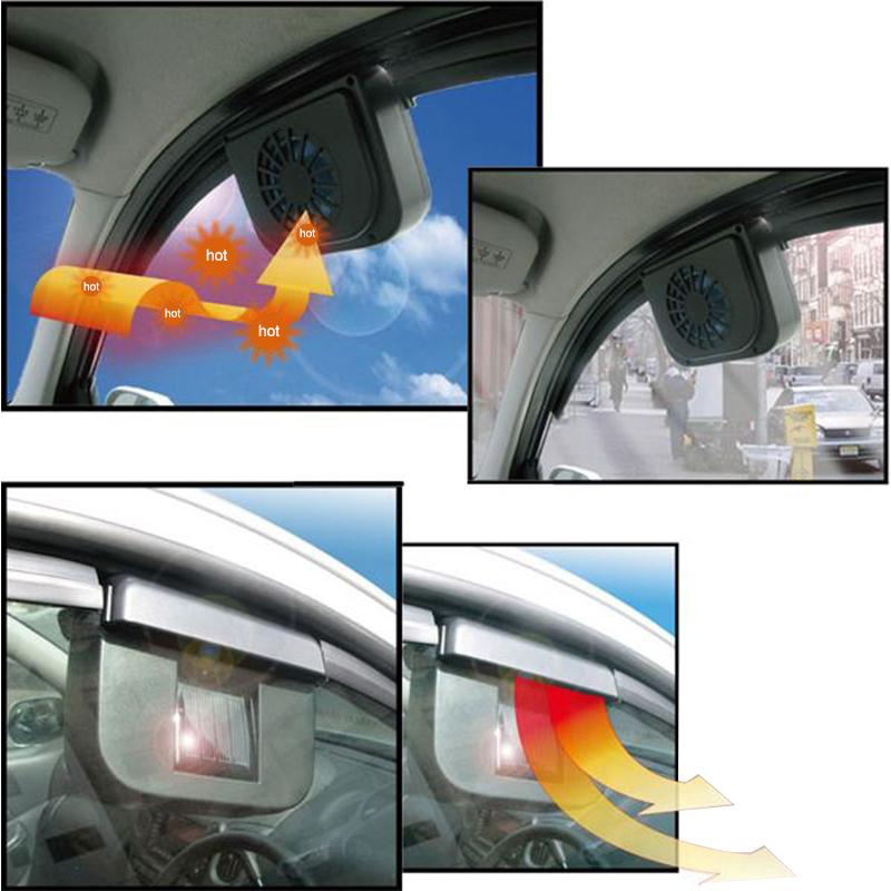 Solar Powered Car Window Ventilator Rapid Cooling Radiator Auto Fan Exhaust Window Ventilation Heat Exhaust Fan Auto Solar Fan