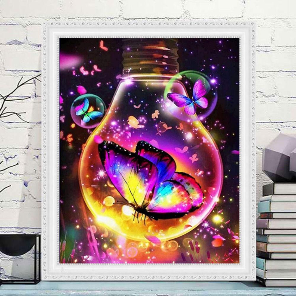 

Butterfly Rhinestone 5D Round Embroidery Home Decoration Pictures Painting 1set