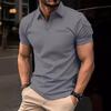 Men's Daily Casual Polo Shirt with Collar Buckle