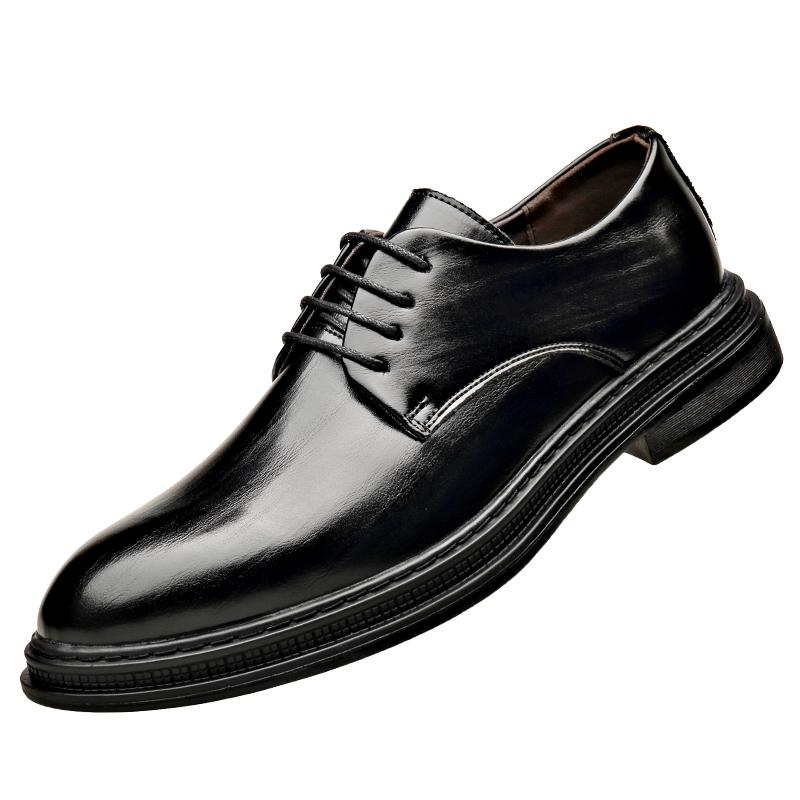 Fashion Spring New Men's High-quality and Comfortable Oxford Shoes British Fashion Men's Lace Up Pointed Business Formal Leather Shoes