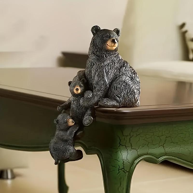 1 Stück Rustikale Harzbärenskulptur Charmante Miniatur-Bärenfamilie Perfekt für Weihnachts-Tischdekoration Und Außengarten-Dekoration Langlebige Raumdekoration
