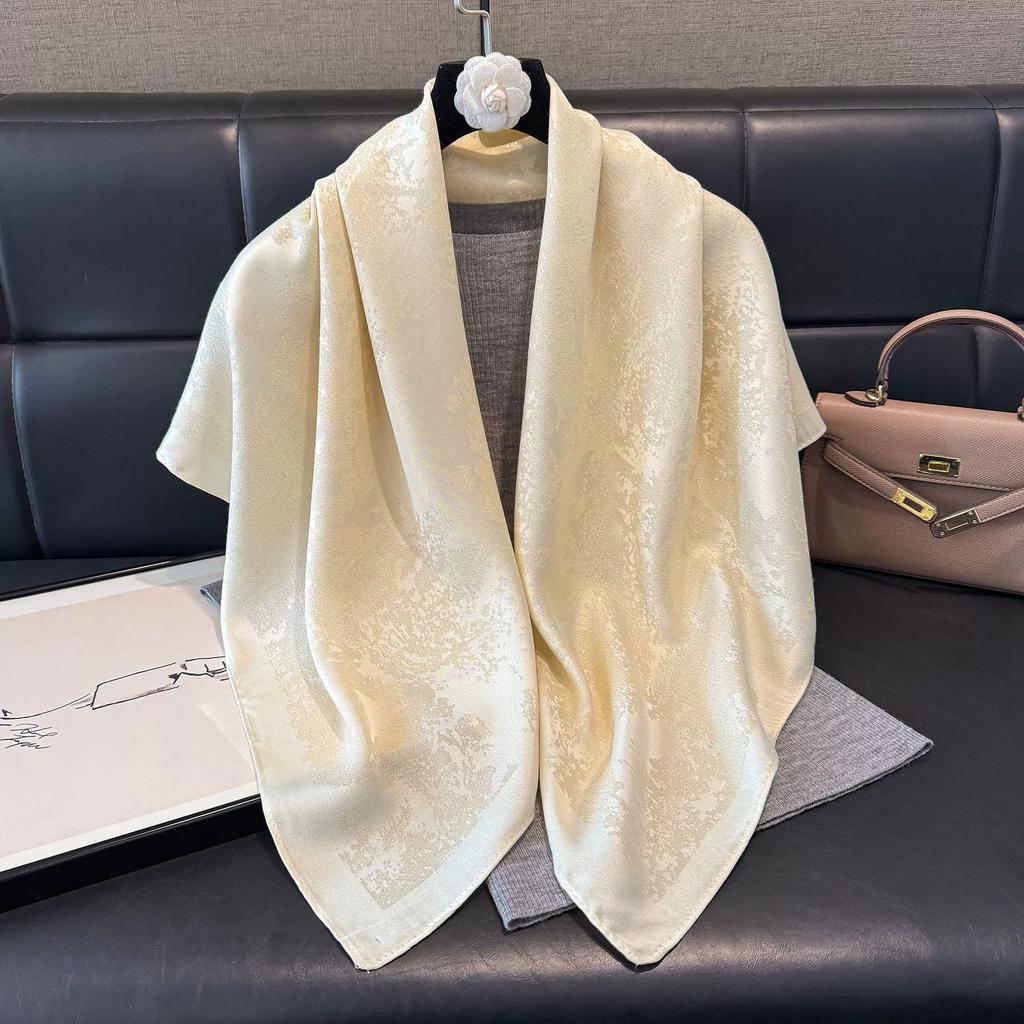 90x90cm New Spring/Summer Imitation Silk Square Shawl Scarf Flower Handkerchief Scarf Women Bandana Headscarves