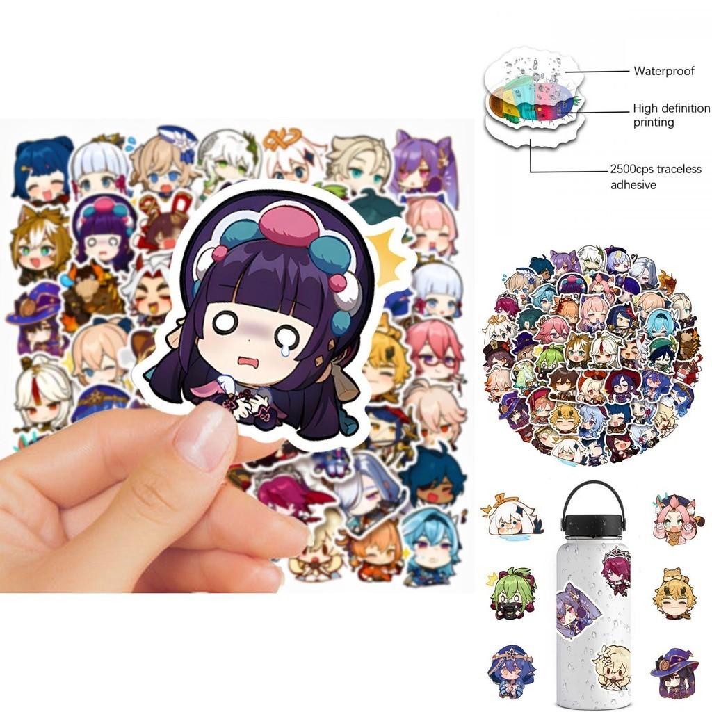 50pcs Genshin Impact Waterproof Sticker Set Venti Xiao Klee Decor For Luggage Cases
