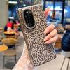 For Huawei Nova 13 13 Pro 12  Plated Graffiti Large Hole Metal Lens Ring Anti-Fingerprint Anti-Drop Phone Case