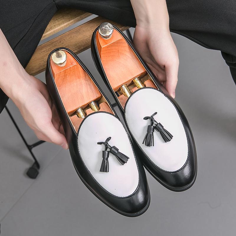 Tassel Formal Business Shoes Men Italy Luxury Mix-colours Moccasins Prom Dress Shoes Man Casual Loafers Party Flats