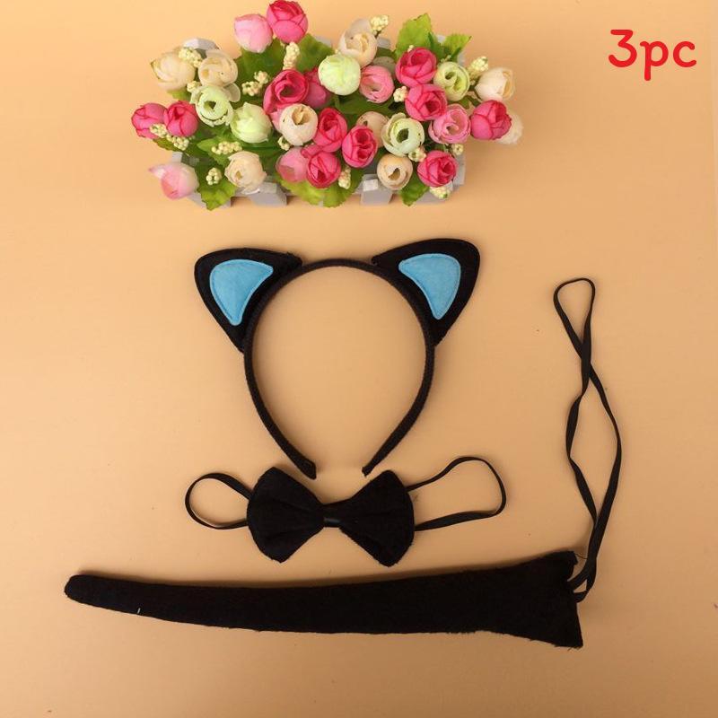 Halloween Animal Tiger Headpiece With Red Horns Demon Headband For Cosplay