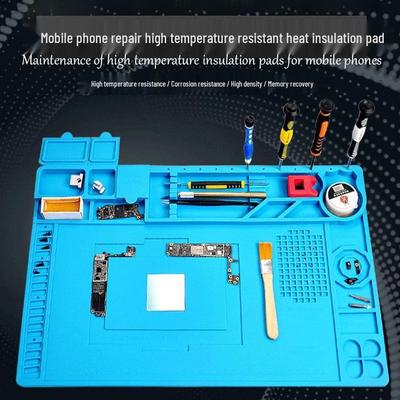 Heat-Resistant Silicone Repair Pad with Magnetic Screw Slots for Phone and Motherboard Repairs