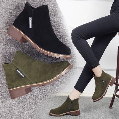 Classic Women Warm Boots Autumn Winter Boots Classic Zipper Snow Ankle Boots Winter Suede Warm Fur Plush Women Shoes
