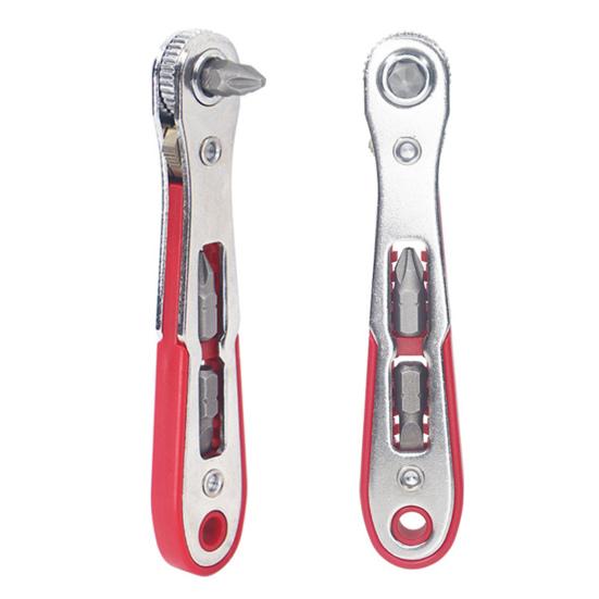 Skraldenøkkel med sklisikkert håndtak Dobbelthodet design Kompakt bærbar Forover Revers Kryssalbue Flat hodenøkkel