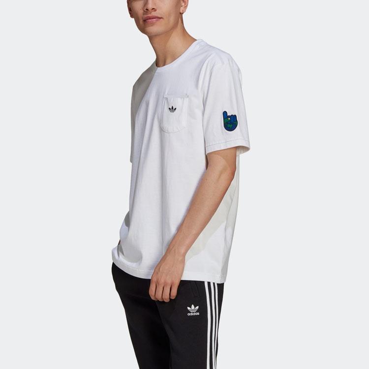 adidas Originals Artist Tee Ss Funny Printing Sports Round Neck Short Sleeve White Men's HA4691