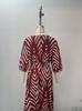 Ladies' Summer Loose Half-sleeved V-neck Blouse With Loose And Tight Waistline Casual Dress