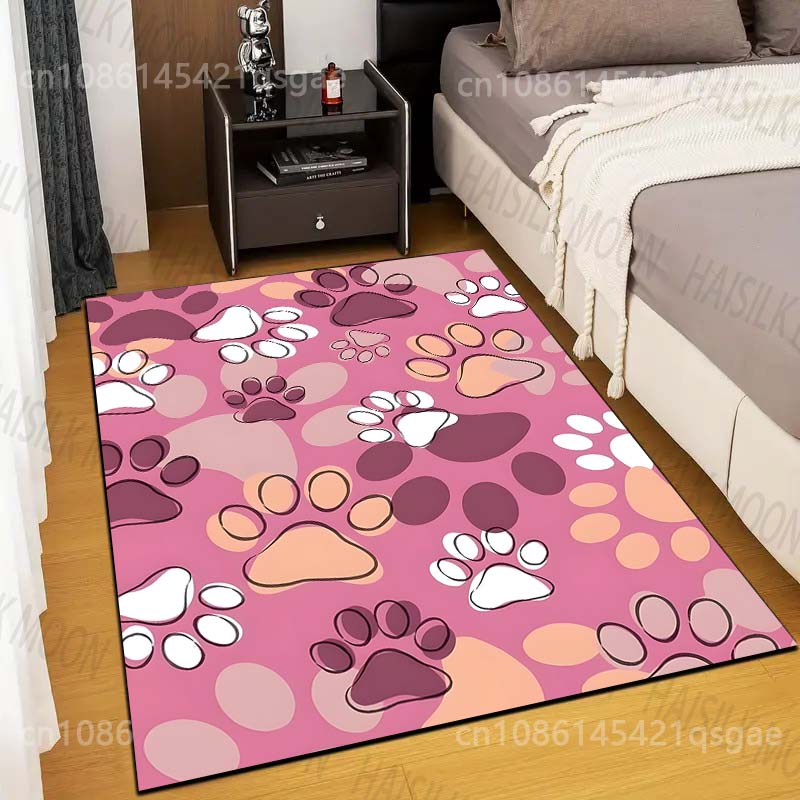 Uroczy Dywan ze Śladami Łap Psa do Salonu Sypialni Sofa Kreatywna Wycieraczka Dekoracja Domu Dywan Obszarowy Wytrzymała Mata Antypoślizgowa Luksusowe Prezenty
