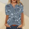 Chemise à manches courtes pour femmes, hauts décontractés en coton et lin imprimés, à la mode, été