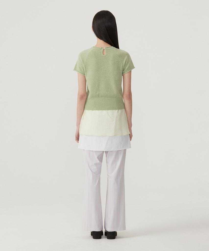 COVERNAT WOMAN Boucle Raglan Half Knit Lime