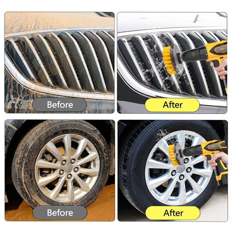 3pcs Universal Electric Drill Brush Head Cleaning Household Tools Floor Tile Polishing Kitchen Bathroom Car Wash Descaling Set