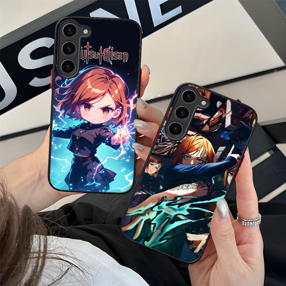 Jujutsu Kaisen Nobara Silicone Mobile Phone Case for Samsung Galaxy S26 S25 S24 S23 S22 S21 Plus FE Ultra Colorful Cover