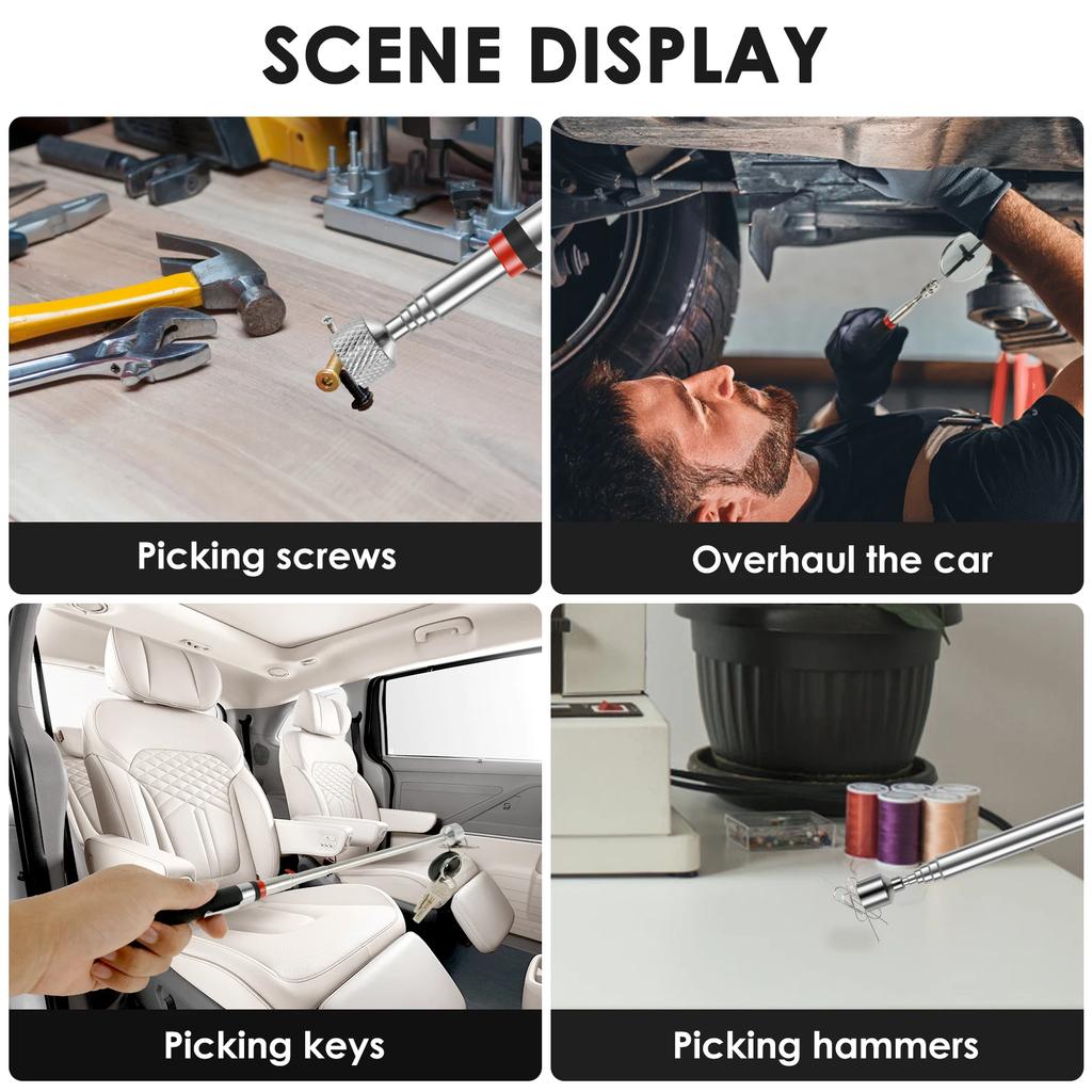 Magnetic Pickup Tool Portable Telescopic Magnetic Rod Stainless Steel Picking Up Nut Bolt Magnet Stick Grabber Screw Magnet Tool