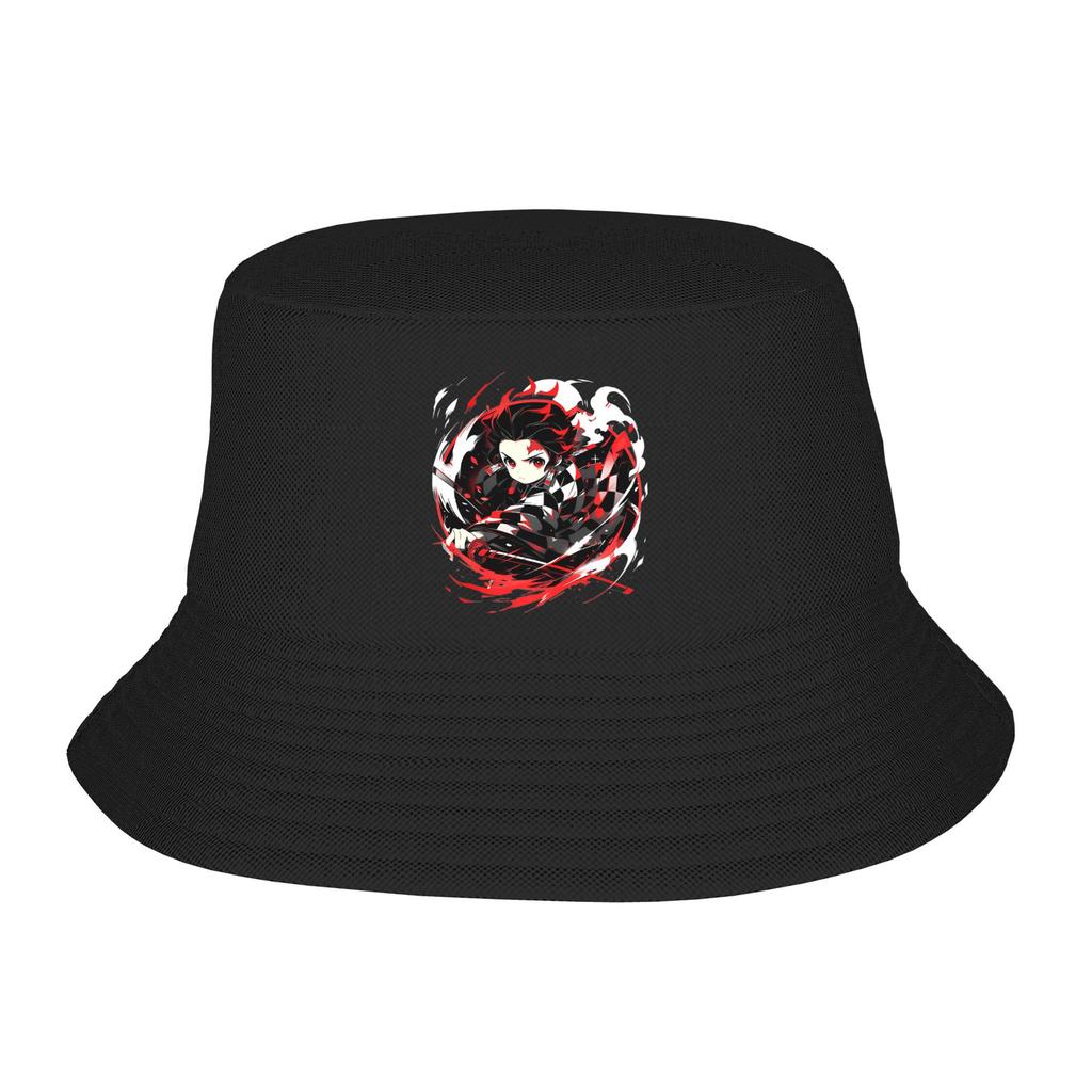 Unisex Bucket Hats Muichiro Tokito Summer Beach Vacation Getaway Headwear Hiking Fisherman Hats Anime Demon Slayer Panama Hat