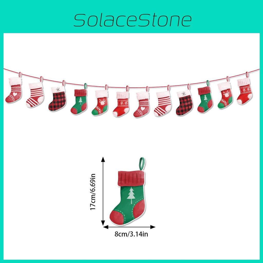 Theme Letter Christmas Snowman Sock Pattern Paper Banner Props Decoration