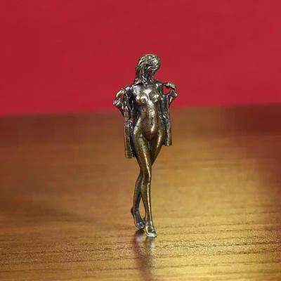 Retro Messing Schönheit Weibliche Puppe Figur Modell Sexy Schönheit Statue Kreatives Handwerk Schreibtischornament Büro Heimdekoration Geschenk