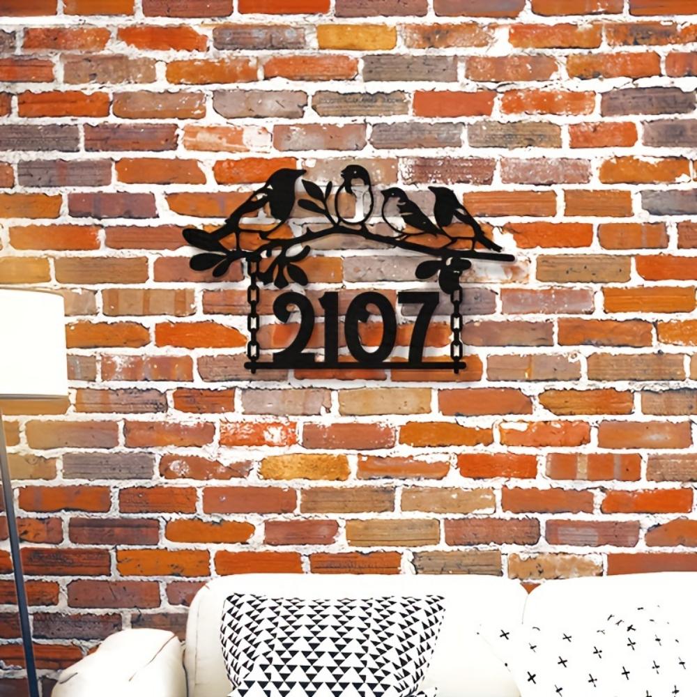 Metal Door Plate Bird Wall Decor Outdoor Hanging Ornament Holiday Gift