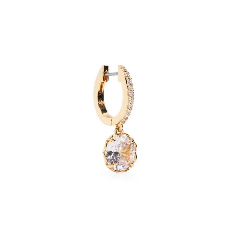 Kate Spade Crystal Hoop Glass Crystal Inlaid Earrings Women's Gold WBRUH400