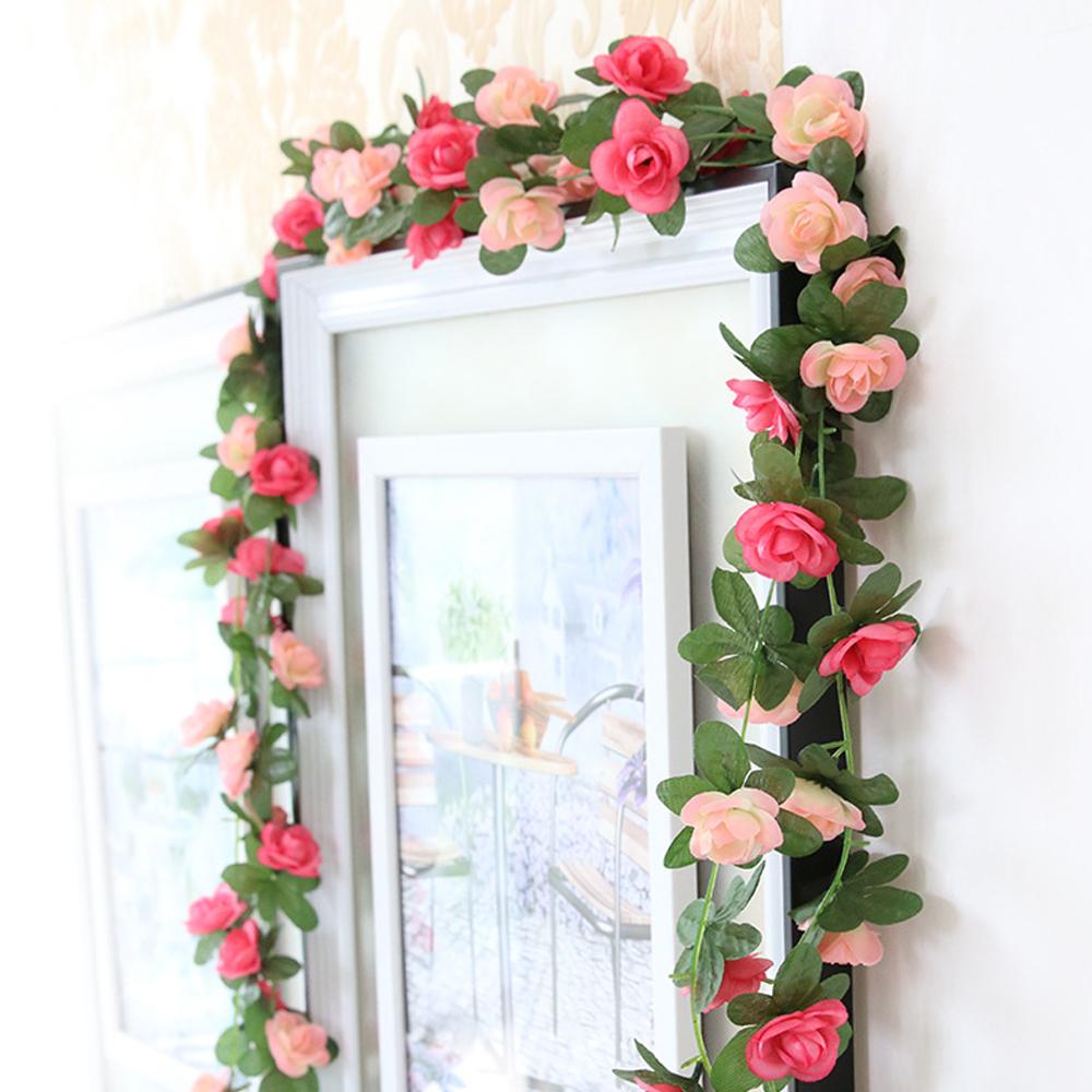 6/2pcs Wisteria Artificial Flowers Vine Garland Plant Wedding Arch Decor Backdrop Rattan Silk Leaf Hanging Ivy Outdoor Greenery