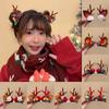 Bowknot Children Deer Antler Hair Clip Sequin Plush Hair Clip Lovely Christmas Hat Headabnd  Girls