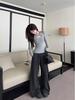 Spicy Desire Red Knotted Slim Long Sleeve Christmas T-shirt with Hollow Collar