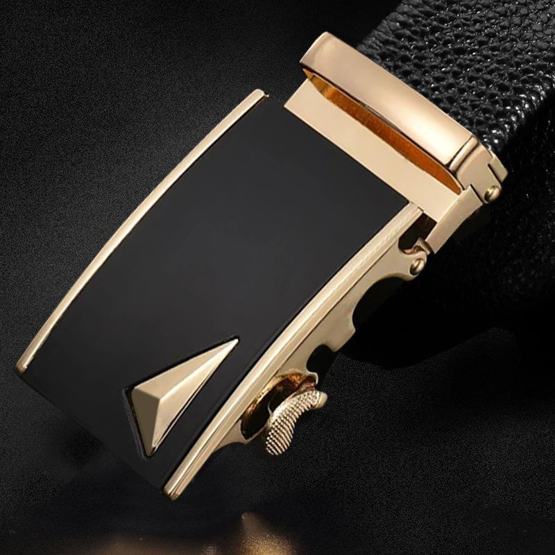 Men's Head Layer Cowhide Belt Automatic Buckle New Trousers Belt Casual Business Versatile Middle Aged and Young Men's Belt