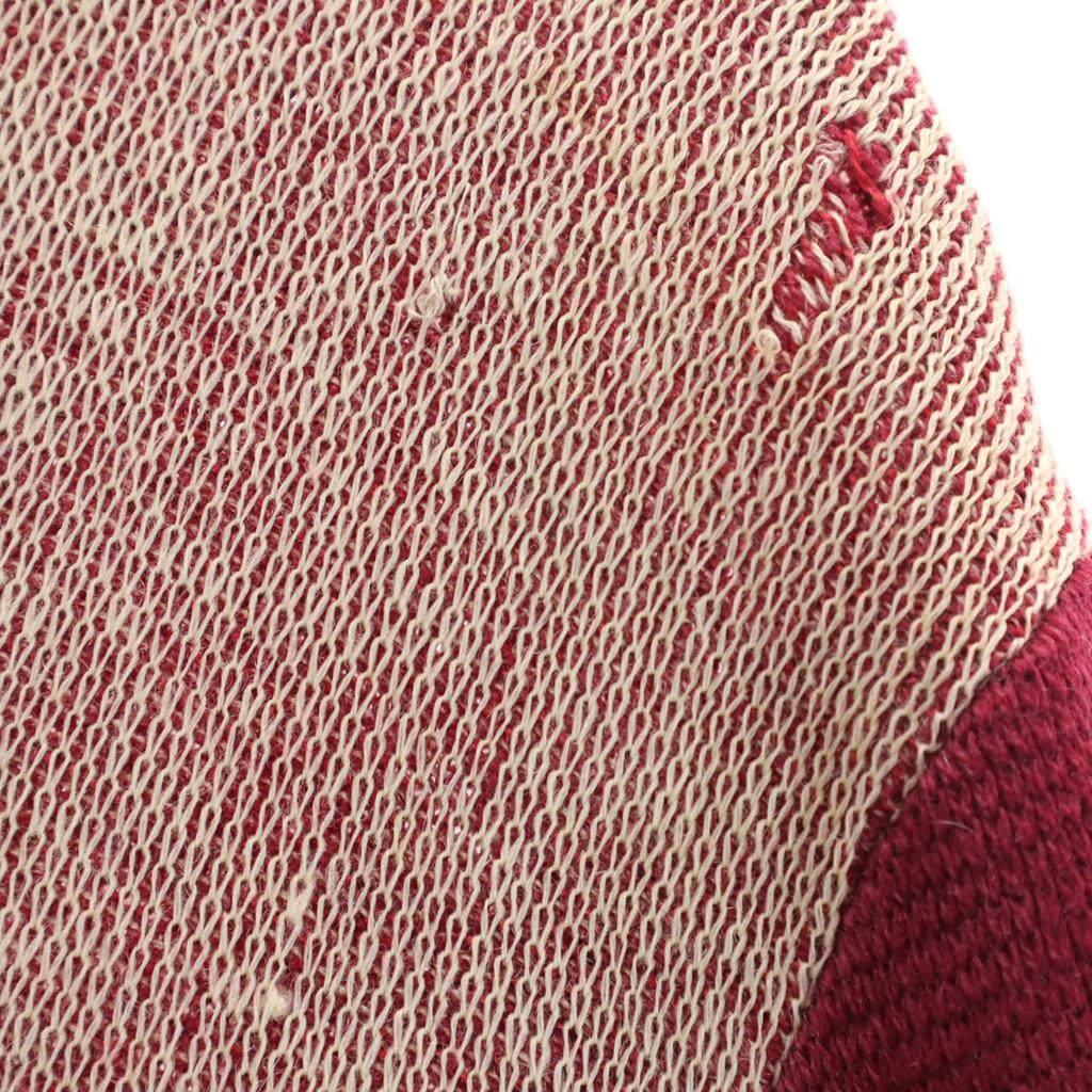 30s Vintage Emblem Pattern Long Sleeve Sweater Bordeaux Knit Men's Used