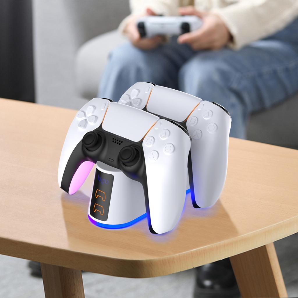 PS5 Controller Charger Dual Dock 3A Fast Charging RGB Light Effect Japan Version Custom Charging Station for PRO