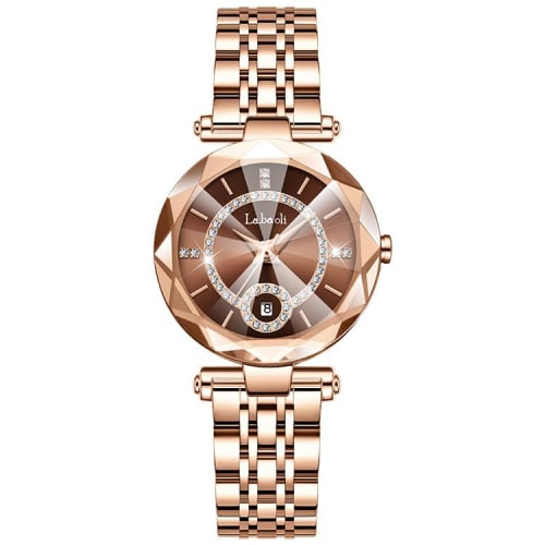 

This simple, easy-to-read women s watch features a Japanese-made quartz movement, waterproof stainless steel bracelet, and a diamond dial. A popular g