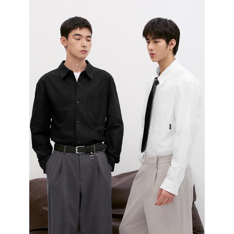 GXG Men's 2024 Two-Tone Basic Lapel Long-Sleeve Shirt